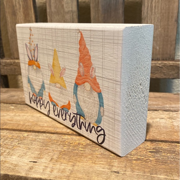 Easter Gnome Decor For Tier Trays, Small Easter Gnome Wood Sign Hoppy Easter - Picture 6 of 10